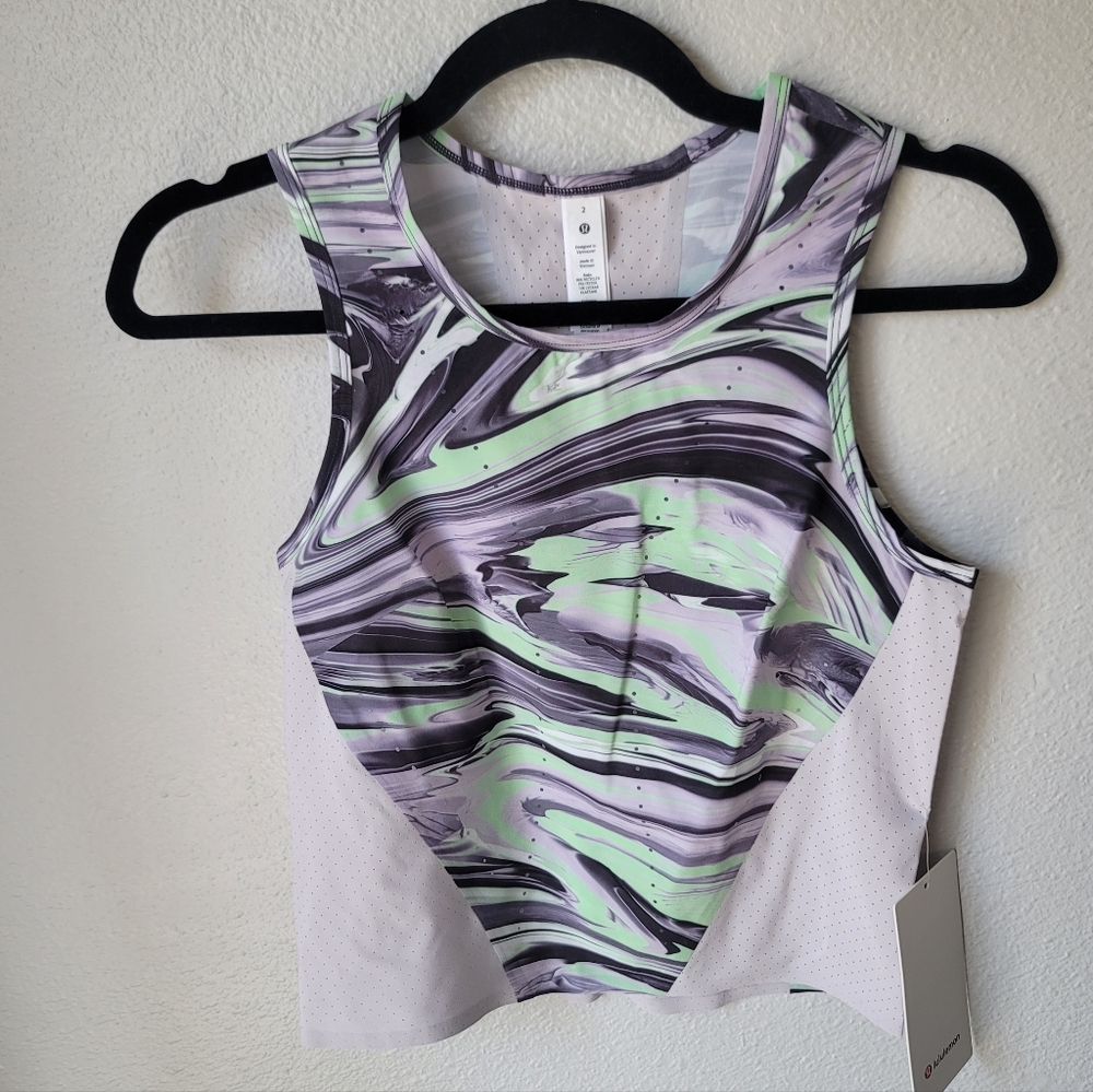 Lululemon Swiftly Ventilated Racerback Running Tank Size 2 In Paint Glide NWT